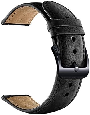 Smart watch leather band for HUAWEI Fit/ HUAWEI Watch 2 (Sport)/ SAMSUNG Gear S2 Classic, Smart watch replacement leather band (Black)