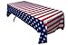 Exquisite 6-Pack Premium Rectangle American Flag Design Plastic Tablecloth - USA Stars and Stripes Tablecloth Disposable Plastic Table Cover for July 4th - 54 inch. x 108 inch.