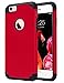 ULAK iPhone 6S Case, iPhone 6 Case, Slim Fit Dual Layer Soft Silicone & Hard Back Cover Bumper Protective Shock-Absorption & Anti-Scratch Case for Apple iPhone 6/6S 4.7 inch, Red