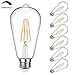 Vintage LED Edison Bulb 100W Equivalent 1100 Lumens, Dimmable 10W ST64 LED Filament Light Bulbs Warm White, E26 Medium Base, Pack of 6