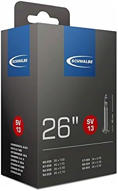 Schwalbe Mountain Bike Tube 26 / 27.5 / 28 / 29 (1.75-2.25) Presta Valve 40mm MTB Bike Tube (Pack of 4) Bicycle Tube + FREE 3 Schwalbe Lever Set (MTB Tube SV 13 for 26" Presta 40mm)