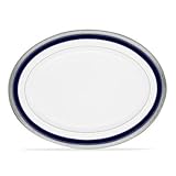 Noritake Crestwood Cobalt Platinum Oval Platter, 14-inches