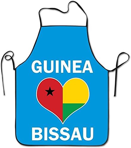 Timedallas Guinea Bissau Flag Love Hearts Lock Edge Waterproof Adjustable Men Women Durable Apron Kitchen Cooking Commercial Restaurant Chef Apron