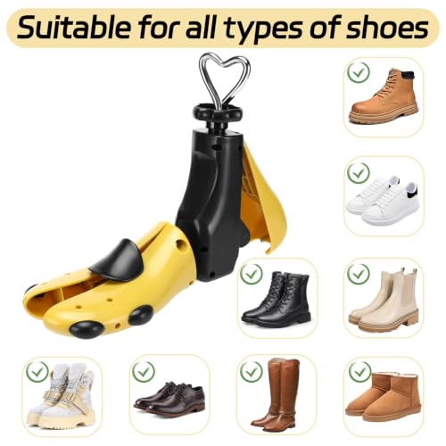 Luziyun Extensor de zapatos para hombre y mujer, tensor de zapatos de 4 vías, para ampliar, longitud y ancho ajustable, con calzador, adecuado para todos los zapatos (40-47)