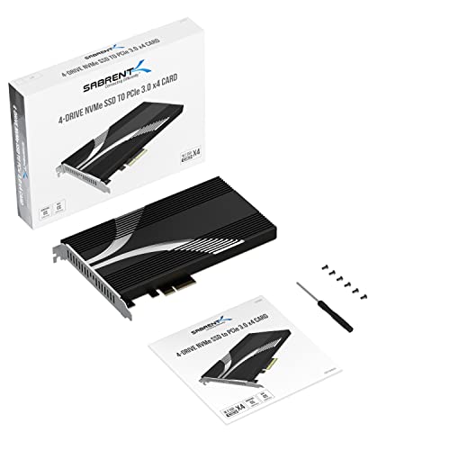 SABRENT 4-Drive NVMe SSD to PCIe x4 Adapter Card [EC-P3X4