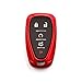 iJDMTOY Glossy Metallic Red Exact Fit Key Fob Shell Cover Compatible with 2016-up Chevrolet Camaro Cruze Spark Volt, 2017-up Malibu Bolt Sonic Trax, etc