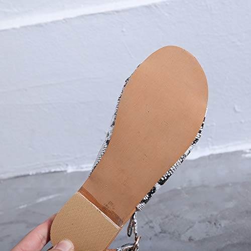 Tantisy ♣↭♣ Summer Fashion Sandals Fish Mouth Flat Heel Leather Buckle Ankle Strap Roman Casual Shoes Loafers for Womens Gray