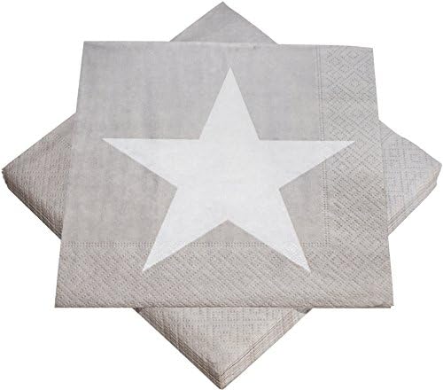 Heku 100 napkins, Paper, Taupe-weiß, 33 x 33 cm (EU)