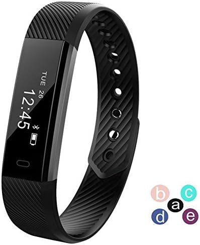 NewBull ID115 Smart Wristband Watch IP67 Waterproof for iPhone Android Phones (Black)
