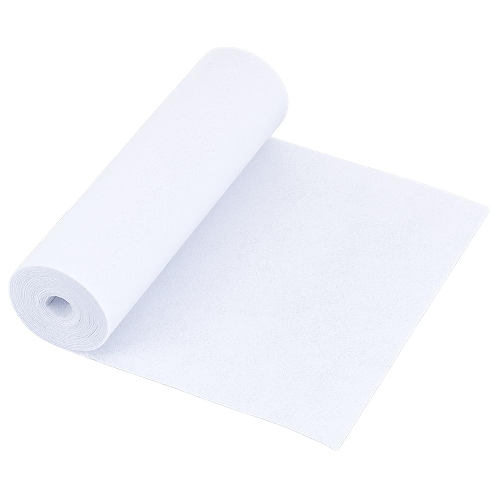 BENECREAT 3m WhiteSmoke Felt Roll, 24cm Wide Non Woven Felt Fabric, Craft Felt Fabric for Patchwork Sewing Deocoration Craft DIY, 1mm Thick