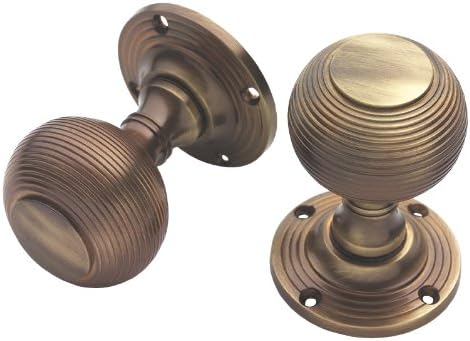 Antique Finish on Solid Brass Beehive Mortice Knobs
