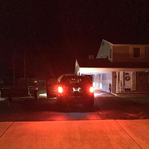 LASFIT 3157 3156 3057 3457 LED Bulbs Polarity Free Super Bright LED Lights, Use for Brake Tail Light, Turn Signal Lights, Brilliant Red (Pack of 2)