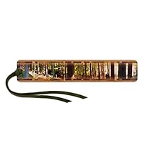 Mitercraft Panoramic Forest Hiker in Color Wooden Bookmark with Tassel Search B06ZYGZNQY for Personalized Version