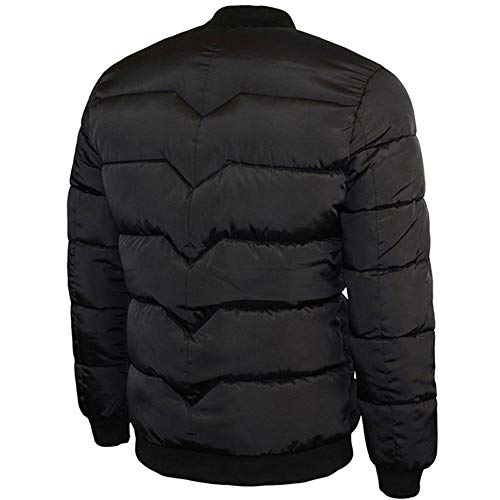 Big Protion,Men's Warm Cotton Winter Solid Outwear Zipper Stand Collar Baseball Coat Tops