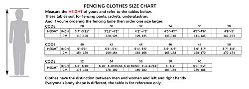 RayJoy Men's 350N Dyneema Fencing Pants (Knickers) for Sabre Foil Epee (Height: 3'11"-4'2", Men)