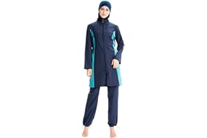 ShuoBeiter Modest Muslim Swimwear Islamic Swimsuit Full Coverage Beachwear Swim Suit(S3, M)