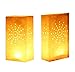 LANKER 24 Pack Luminary Bags - Sunburst Design Candle Bags - Flame Resistant Light Holder - Candleholders Decorations for Wedding, Halloween, Birthday, Party and Event Occasion - White (Sunburst)