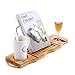 Utoplike Bamboo Bathtub Caddy Tray Bath Tray for Tub, Adjustable Bathroom Bathtub Organizer with Book Tablet Wine Glass Cup Towel Holder,Distinctive Gift (24.5-37.4