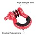 FieryRed 3/4 Inch D Ring Shackle 22046Ibs Break Strength with 7/8 Inch Locking Pin and Black Isolator Washer Kits to Use with Tow Strap, Pack of 2