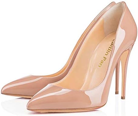 Caitlin Pan Womens High Heels Slip On Pointed Toe/Peep Toe Red-Rubber S0LE 6.5CM/10CM/12CM Stiletto Court Shoes