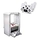 Games Disk Tower, Vertical Stand, Dual Charger – ElecGear White Blu-ray DVD Disc Storage Organizer Holder, PS4 Controller Twin Charging Station for Playstation PS4, Pro, Slimthumb 4