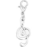 Treble Clef Clip on Charm Perfect for Necklaces and Bracelets 98Aj