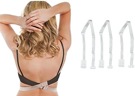 Women's Adjustable Low Back Bra Convertible Backless Strap 2 Hook (white 3 set)