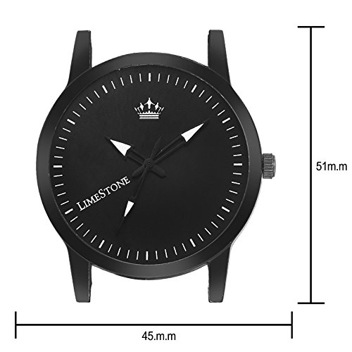limestone signature series slim analogue black dial boys and mens watch - ls2649