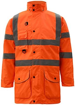 Chsy リフレクティブ衣類反射綿の衣服衛生労働保険の労働者の服装ハイウェーの交通安全服蛍光体の外側のスーツ道路のメンテナンスコットンジャケットメンズコート アウトドア作業服 Size L B02px79n 7 461円