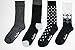 Happy Socks Men's Combed Cotton Socks, Pack of 4 (One Size, Black & Gray)
