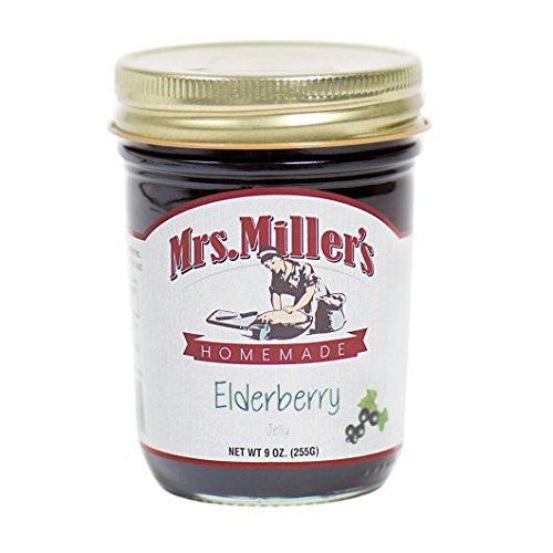 Mrs. Miller's Amish Homemade Quince Jelly, Strawberry Jam, Red Raspberry Jam, Blueberry Jam, Boysenberry Jam & Elderberry Jelly Variety Pack (One of Each) 8 oz/226g - Pack of 6 (Boxed) - Thumbnail 6
