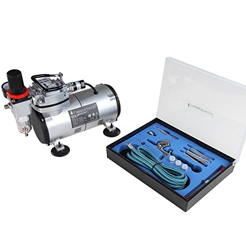 Timbertech Airbrush Kit with Compressor, Double Action Airbrush Gun and