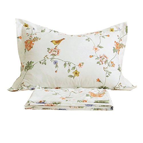 FREE SHIPPING FADFAY 4Piece Bird Print Cotton Bed Sheet Set Twin Size