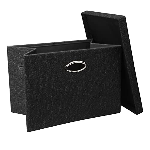 Posprica 3X Thicker Large Collapsible Storage Bins with Lids, 17"x12