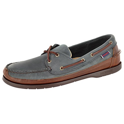 Sebago Men's Schooner Oxford,Navy/Brown,8 M US/D