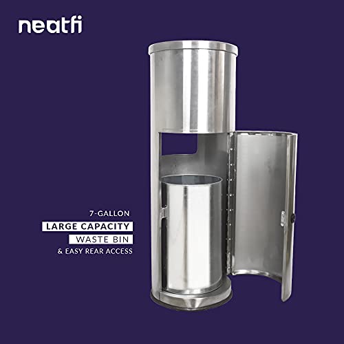Neatfi Floor Standing Stainless Steel Gym Wipe Dispenser with High