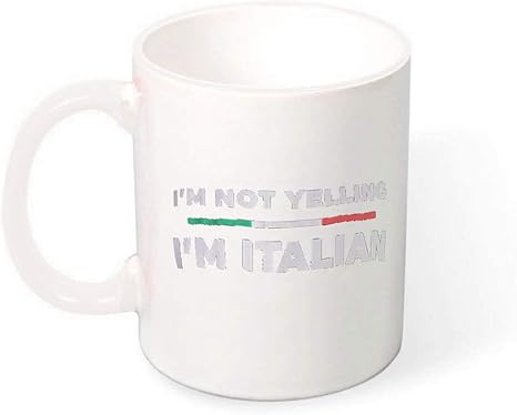 Amazon Co Jp Skの 私はイタリア人よ マグカップ 飲み物 ココア カップ ハンドル 磁器 かわいい いカップ 面白い言葉 女性 プレゼント 適切な オフィス 使用 白 310 Ml 大容量 马克杯 White 330ml ホーム キッチン