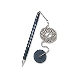 MMF Industries Secure-A-Pen Antimicrobial Counter Pen with Adhesive Base, Medium Point, Black Pen with Black Ink (28904)