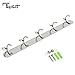 Wall Mounted Coat Rack, TAPCET Double Hook Coat Hooks Stainless Steel Alloy Hanger Clothes/Towel Rack with 5 Hooks, Silver