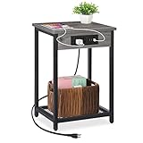 melos Nightstands with Charging Station, 2 Tier