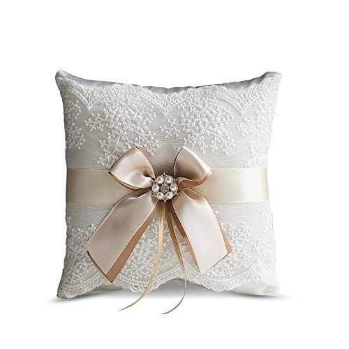 Alex Emotions Ivory Ring Bearer Pillow And Basket Set Lace
