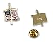 American Flag with Religious Cross Lapel Pin (1 Pin)