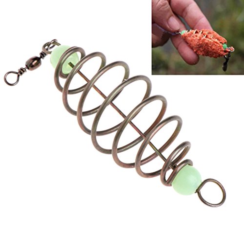 Fucung 5pcs/set 8cm Luminous Carp Fishing Feeder, Coil Inline Method Fishing Tackle Bait Thrower