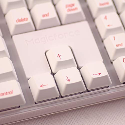 Qisan Mechanical Gaming Keyboard 100% Full Size 108 Keys Crystal Case GATERON Brown Switch PBT Dye-subbed Keycaps Red Font with White Backlight Magicforce - Thumbnail 5