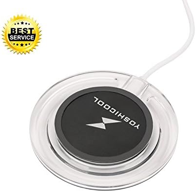 Wireless Charging Pad, YOSHICOOL iPhone Samsung Wireless Charger For iPhone X, iPhone 8 / 8 Plus Samsung Galaxy Note 8 / S8 / S8 Plus, S7 / S7 Edge and Qi-Enabled Devices (White)