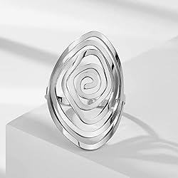Dreamtimes Swirl Geometric Ring Spiral Swirl Ring