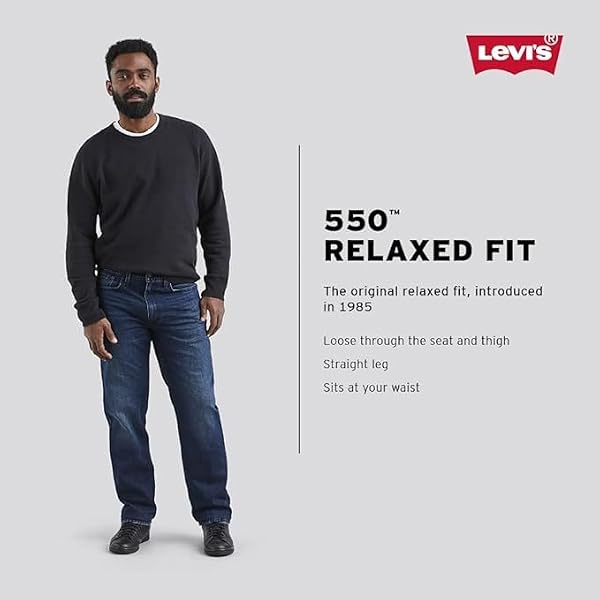 LEVI’S MEN’S 550 RELAXED FIT JEANS (ALSO AVAILABLE IN BIG & TALL), DARK STONEWASH, 29W X 34L