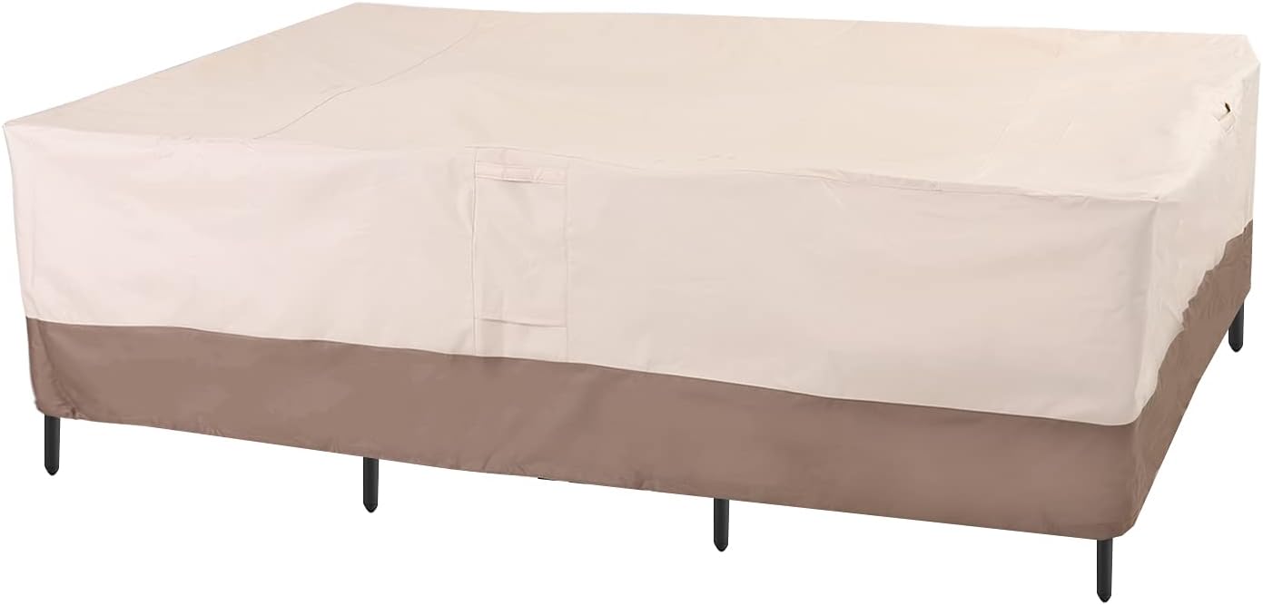 Sophia & William Patio Rectangle/Oval Dining Table & Chair Set Cover, Heavy Duty Waterproof Outdoor Furniture Covers, 109