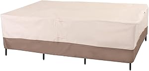 Sophia & William Patio Rectangle/Oval Dining Table & Chair Set Cover, Heavy Duty Waterproof Outdoor Furniture Covers, 109