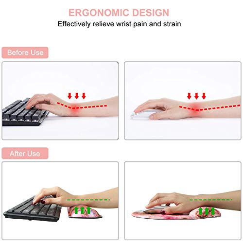 image for Anyshock Keyboard Wrist Rest Pad Set and Mouse Pad with Wrist Support 